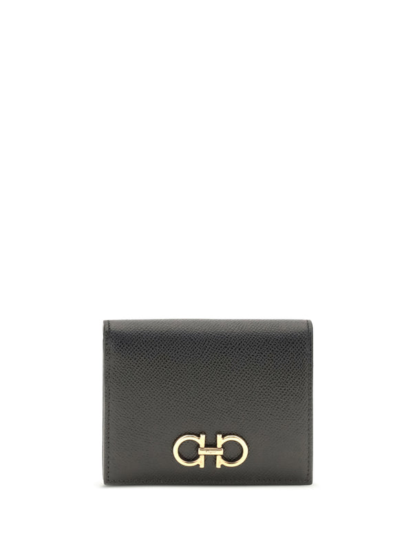 Ferragamo 100% Calf Leather Bos Taurus wallet in black