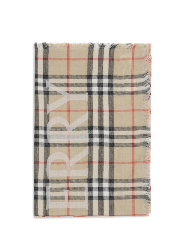 Burberry 52% Wool; 48% Silk scarf in beige