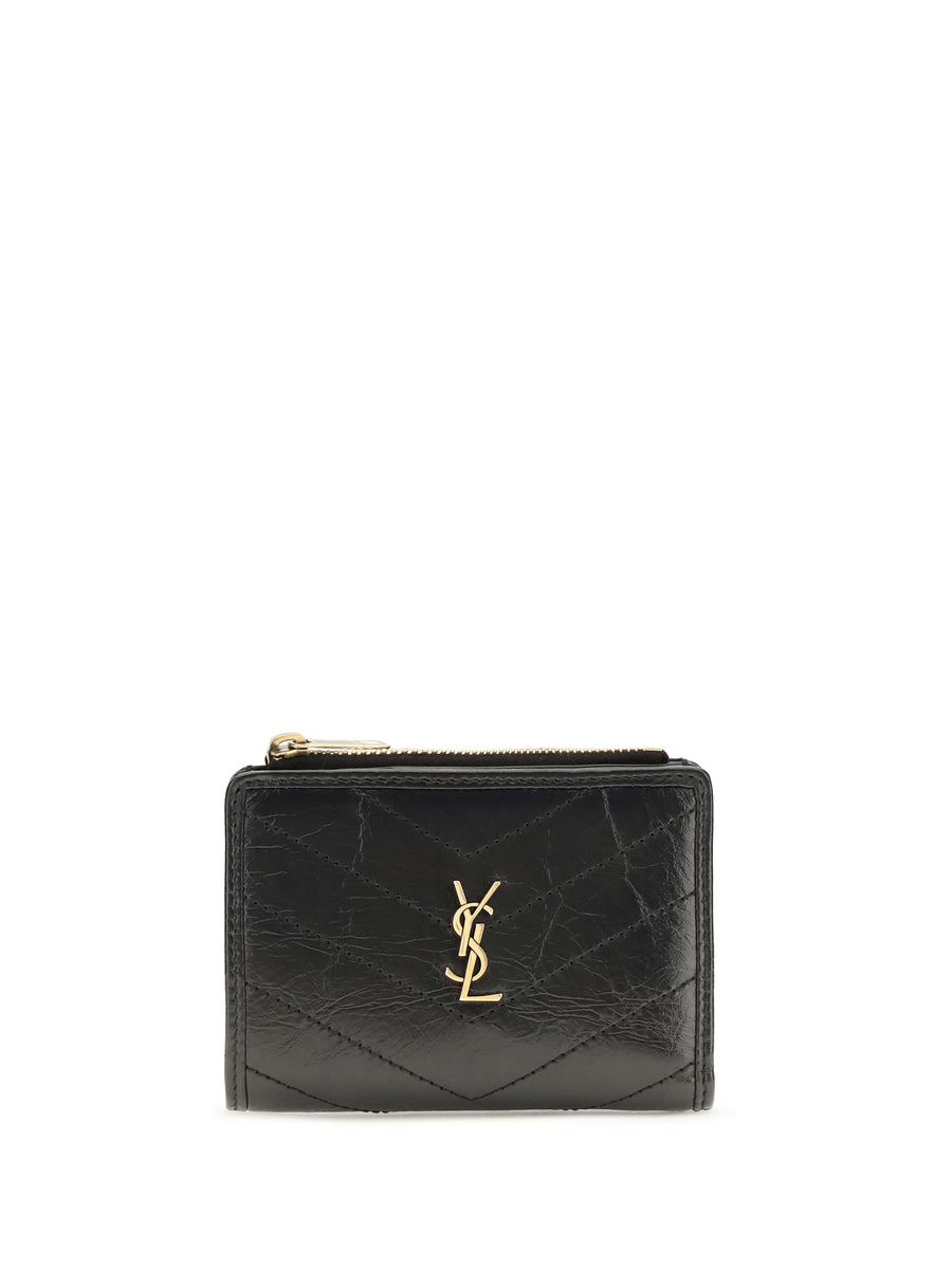 Saint Laurent 100% Calf Leather Bos Taurus bifold wallet in black