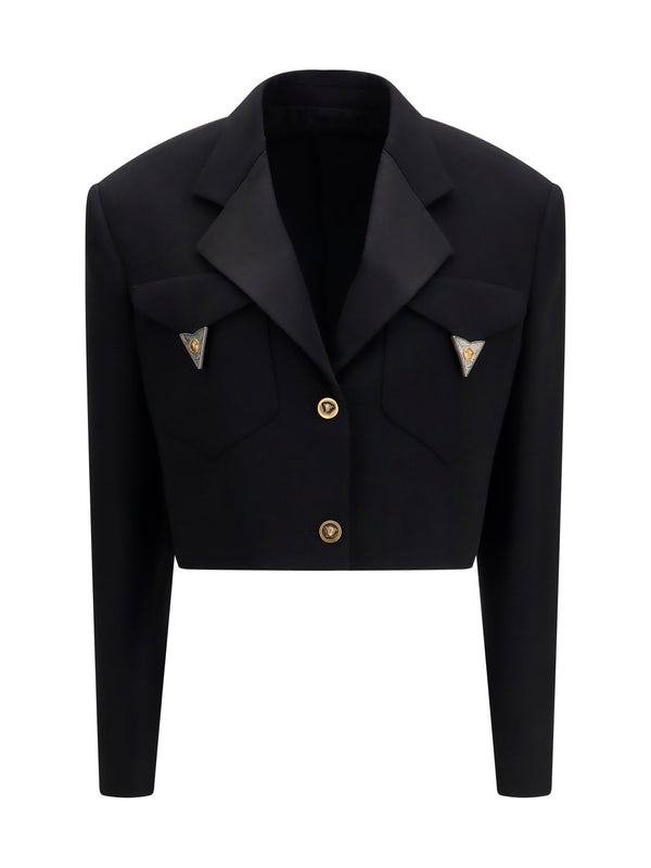 Versace 98% Merino Wool blazer in black