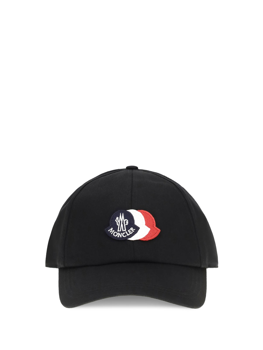 Baseball Cap With Tricolour Logo Black Cotton Hats E Hairbands