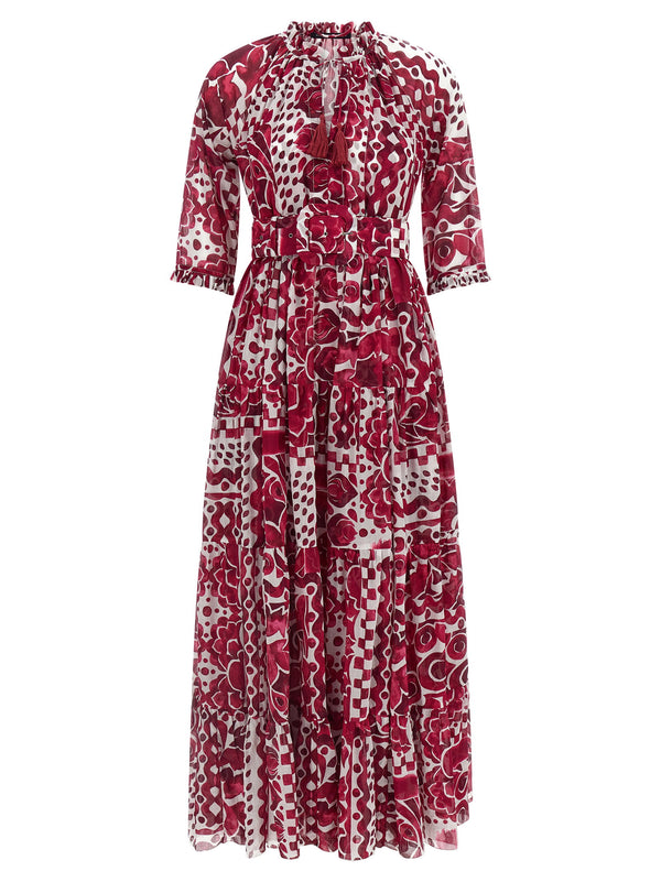 Samantha Sung Eden Dress — Burgundy