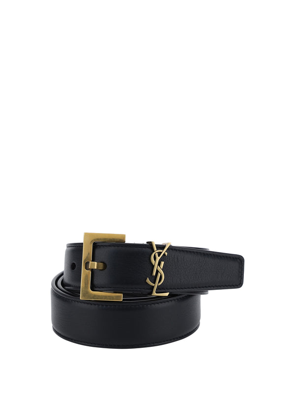 Saint Laurent 100% Calf Leather belt in black