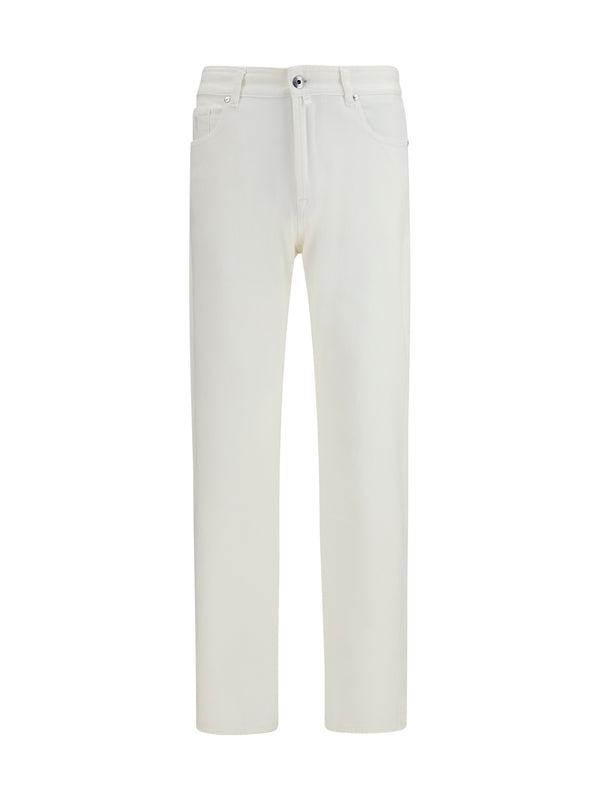 Moorer 92% Cotton jeans in white