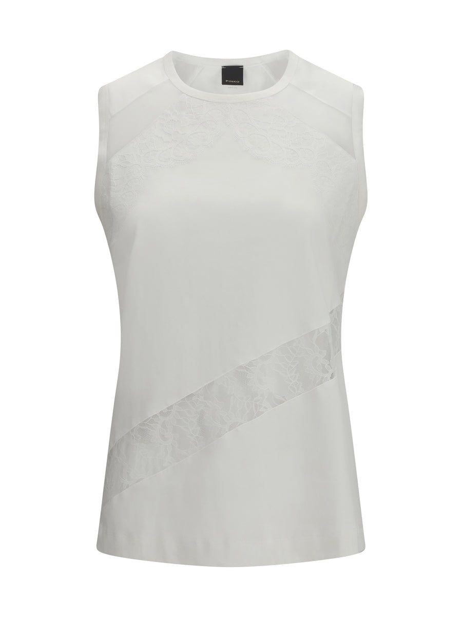 Pinko 100% Cotton tank top in white