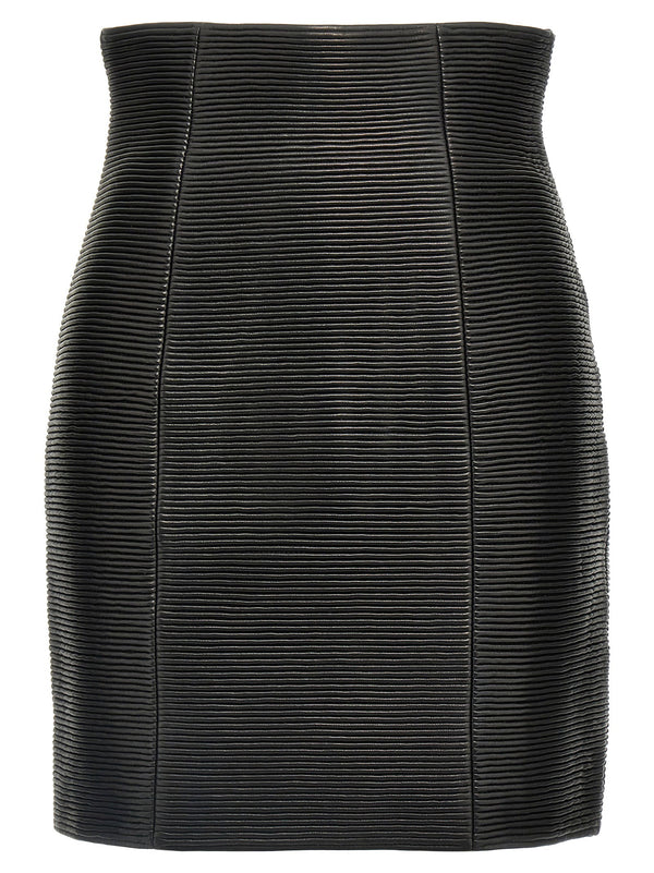 Balmain كنزة بياقة دائرية تنورة