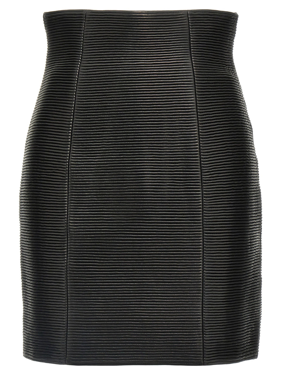 Balmain كنزة بياقة دائرية تنورة