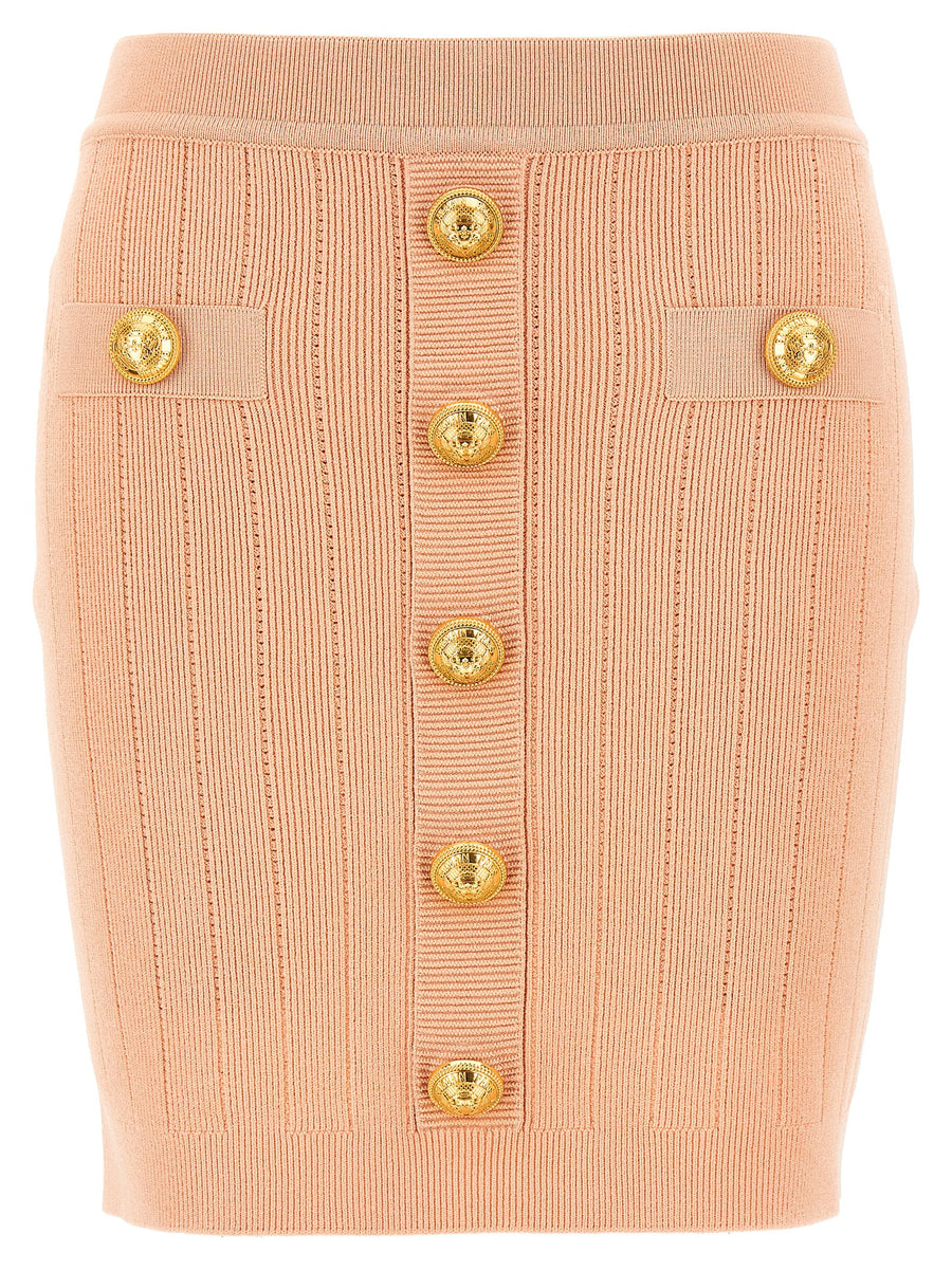Balmain Chiocciola Skirt — Beige
