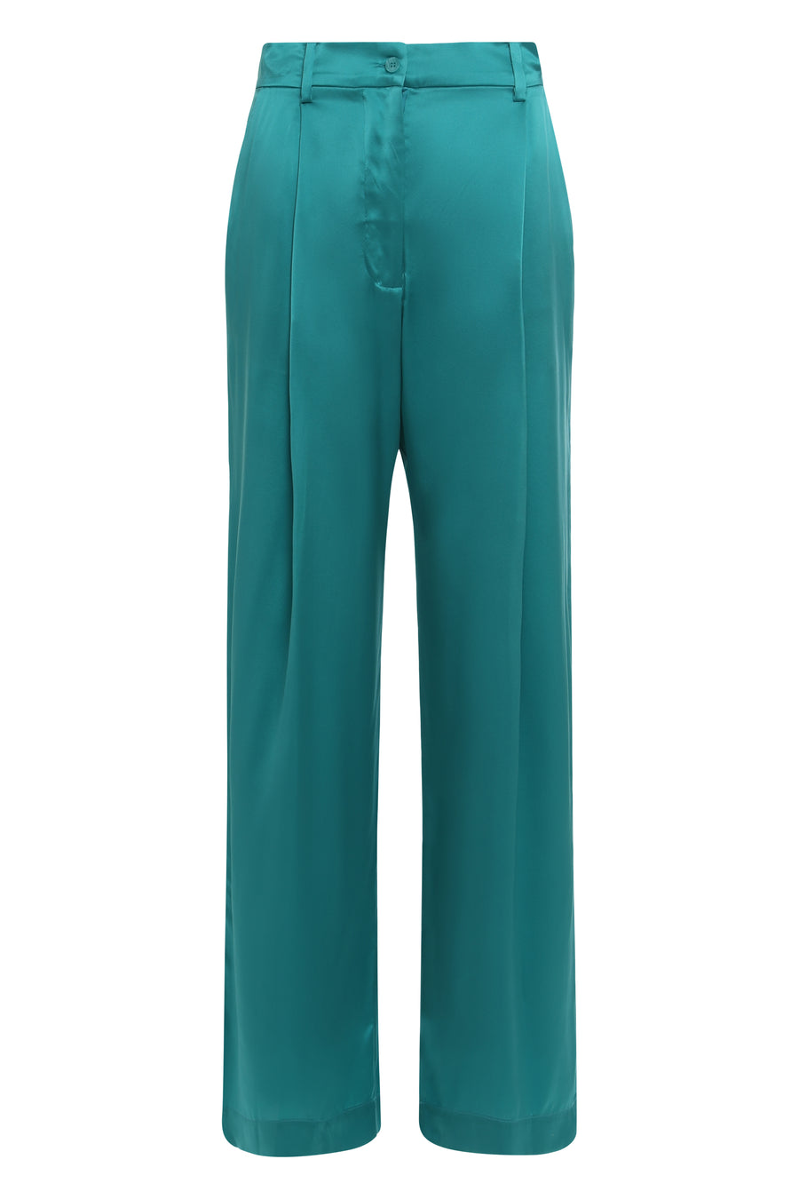 Loose Silk Pants Turquoise Wide-leg Trousers