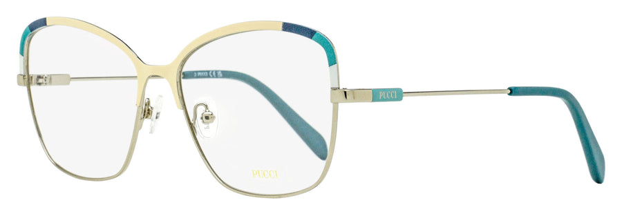 Pucci Block Eyeglasses Ep5202 024 Palladium-Teal 55mm Palladium/teal Metal/plastic (acetate)
