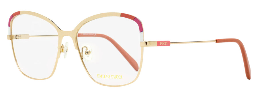 Pucci Block Eyeglasses Ep5202 028 Gold-Rose 55mm Gold/rose Metal/plastic (acetate)