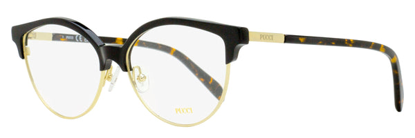 Pucci Oval Brow-Line Eyeglasses Ep5259 001 Black-Gold 55mm Black/gold Plastic (acetate)/metal