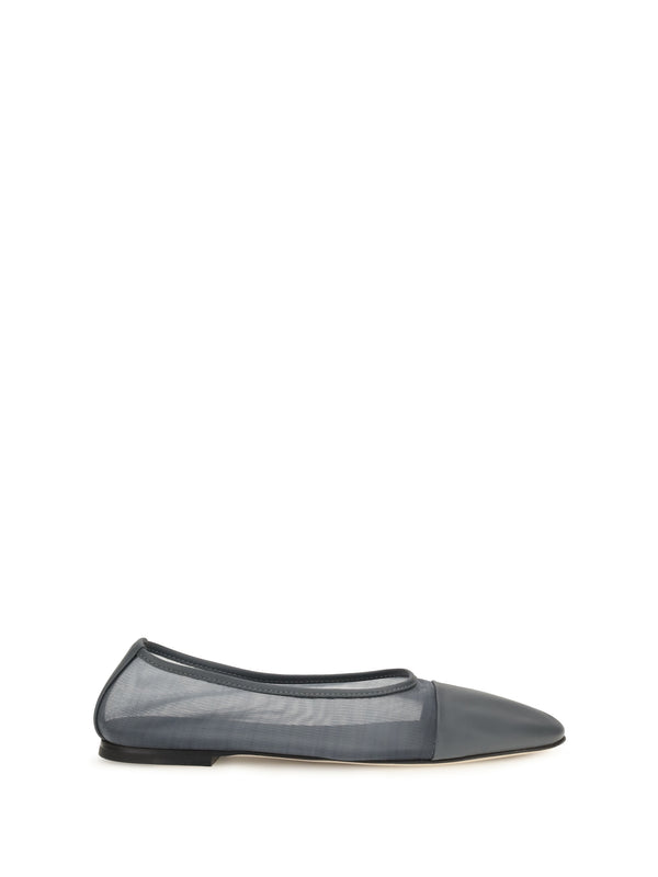 Dear Frances Upper: 100% calf leather; Sole: 100% calf leather ballet flat in gray