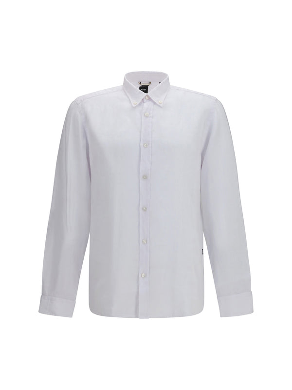 Hugo Boss Black 100% Linen shirt in white