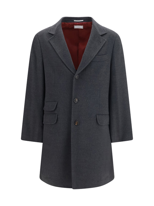 Brunello Cucinelli 100% Cashmere coat in gray