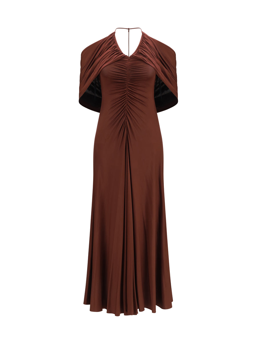Self-Portrait 90% Viscose; 10% Elastane dress in brown
