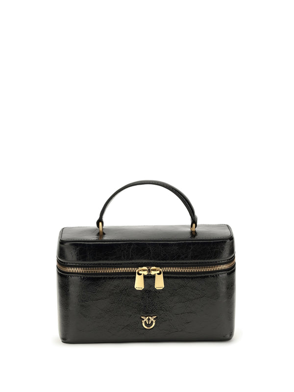Pinko 100% Calf Leather Bos Taurus top handle bag in black