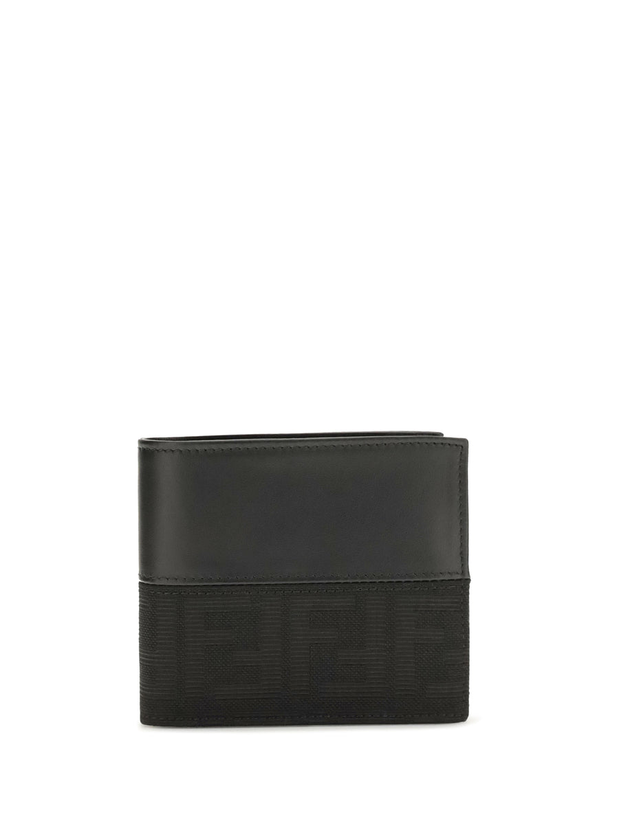 Ff Jacquard Bifold Wallet Nero Calf Leather Bos Taurus