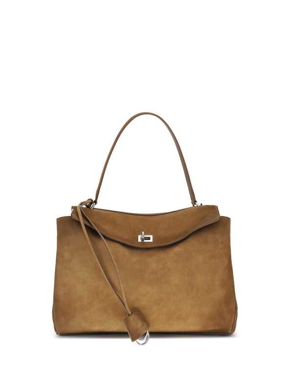Balenciaga Waxed suede calfskin (100% calf leather Bos Taurus) shoulder bag in brown