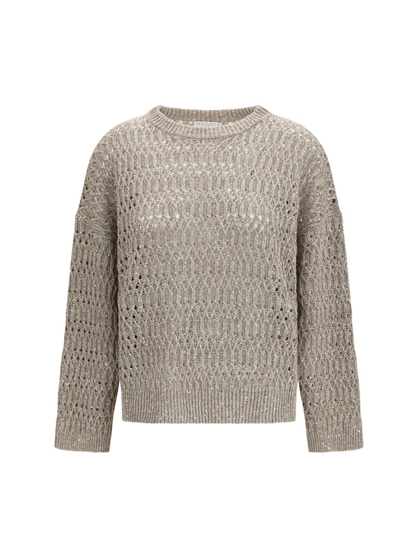 Brunello Cucinelli 94% Silk; 6% Nylon sweater in beige