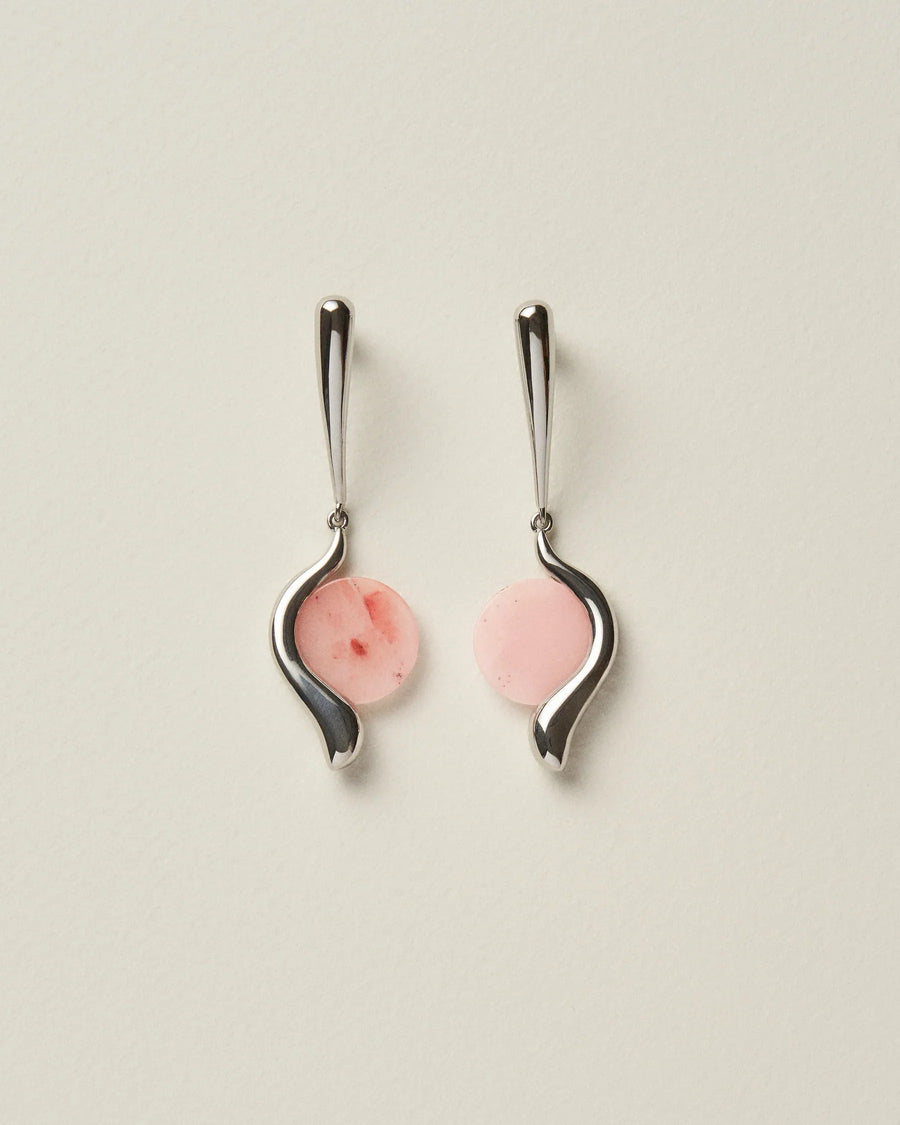 Boucles Doreilles Ascolto Aura Drop En Laiton Rose Pink Jewelry
