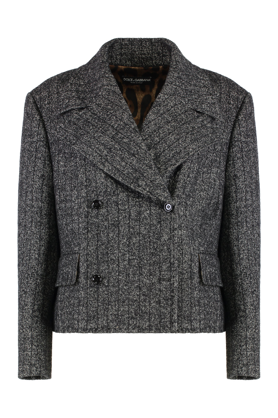 Double-Breasted Wool Jacket Grey Virgin Blazers