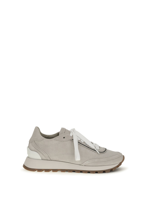 Brunello Cucinelli Upper: 100% calf leather; Sole: 100% rubber sneakers in beige
