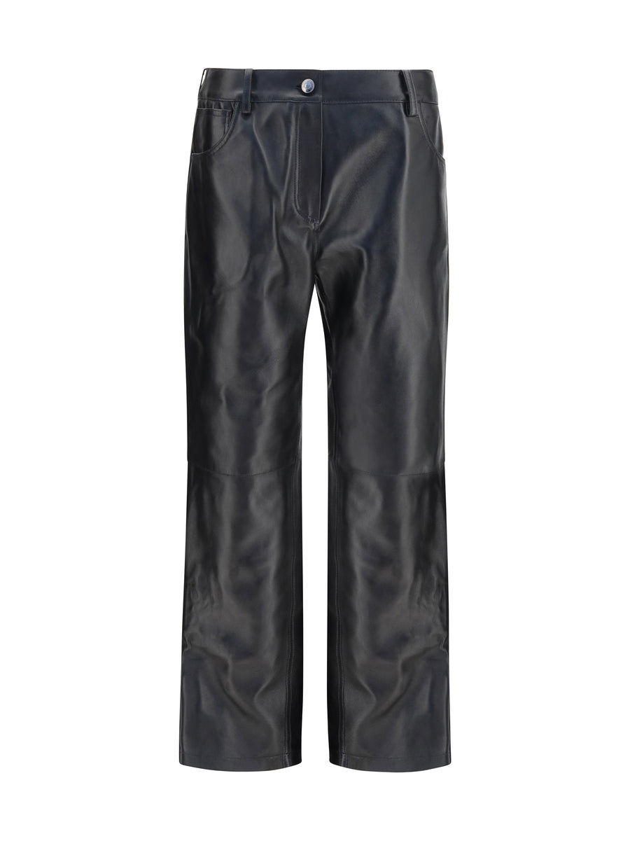 Magda Butrym 100% sheep leather trousers in black