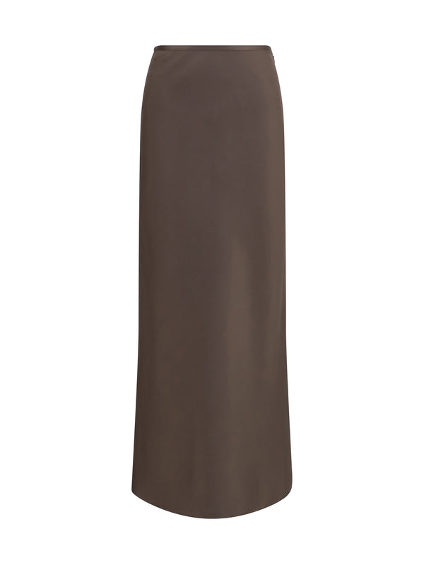 Loulou De Saison 100% Silk skirt in brown