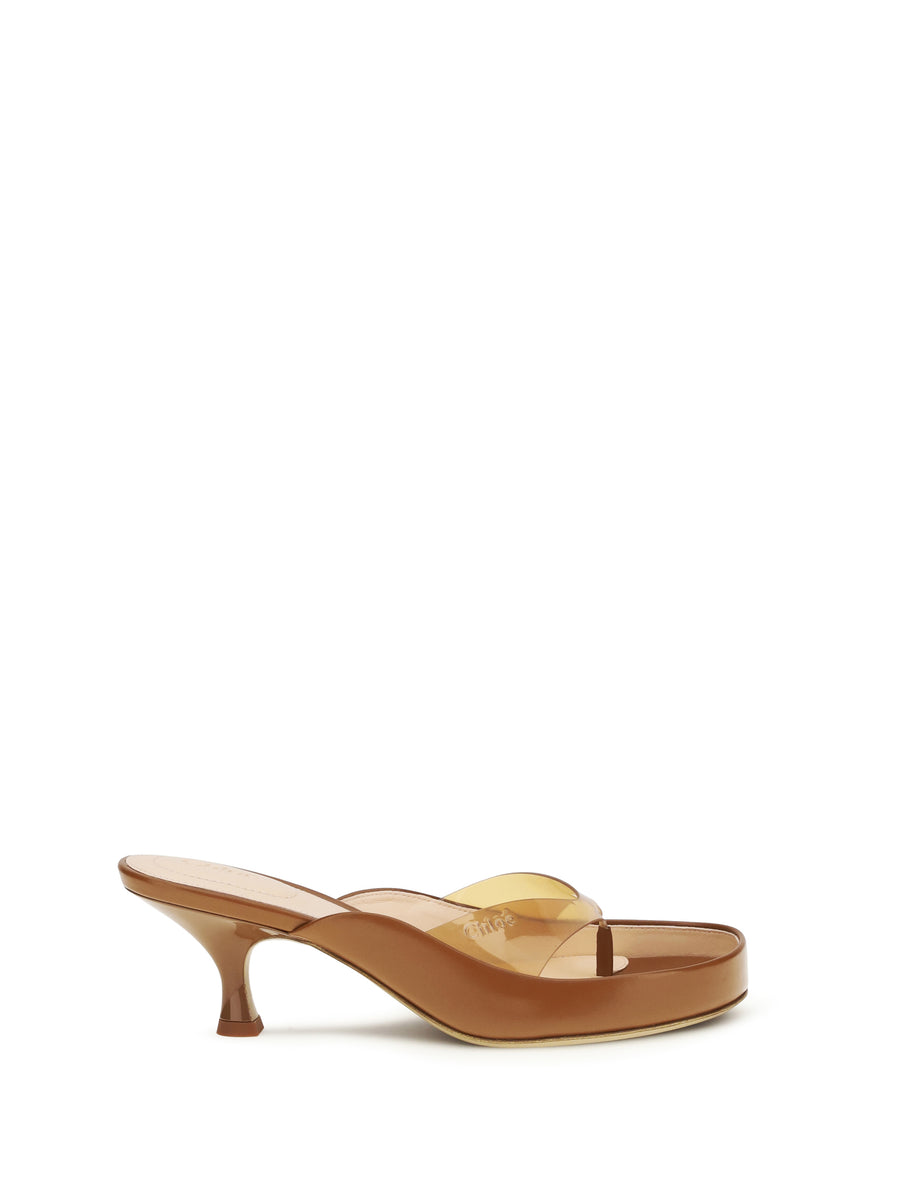 Chloé 50% calf leather sandals in brown