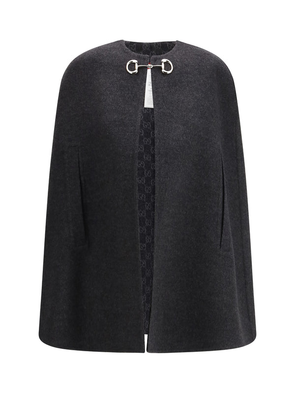 Gucci 99% Wool; 1% Silk cape in gray