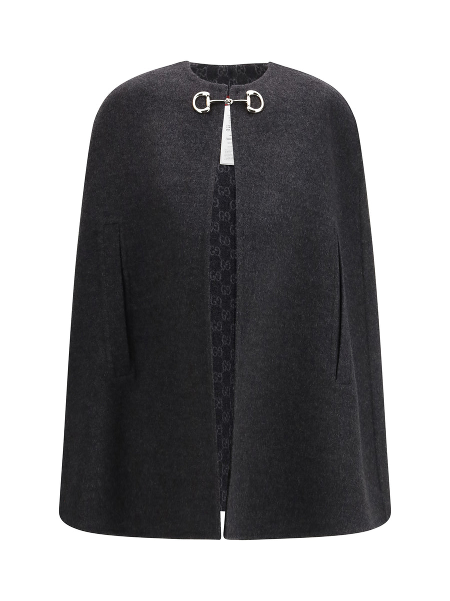 Gucci 99% Wool; 1% Silk cape in gray