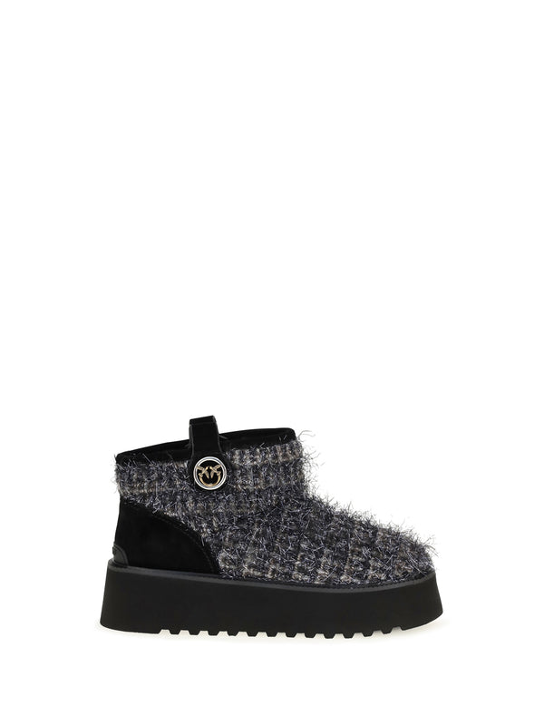 Pinko Upper: 100% Fabric; Sole: 100% Rubber ankle boot in gray