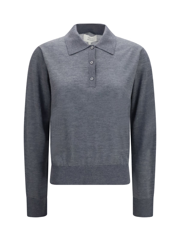 Loulou De Saison 100% Cashmere polo in gray