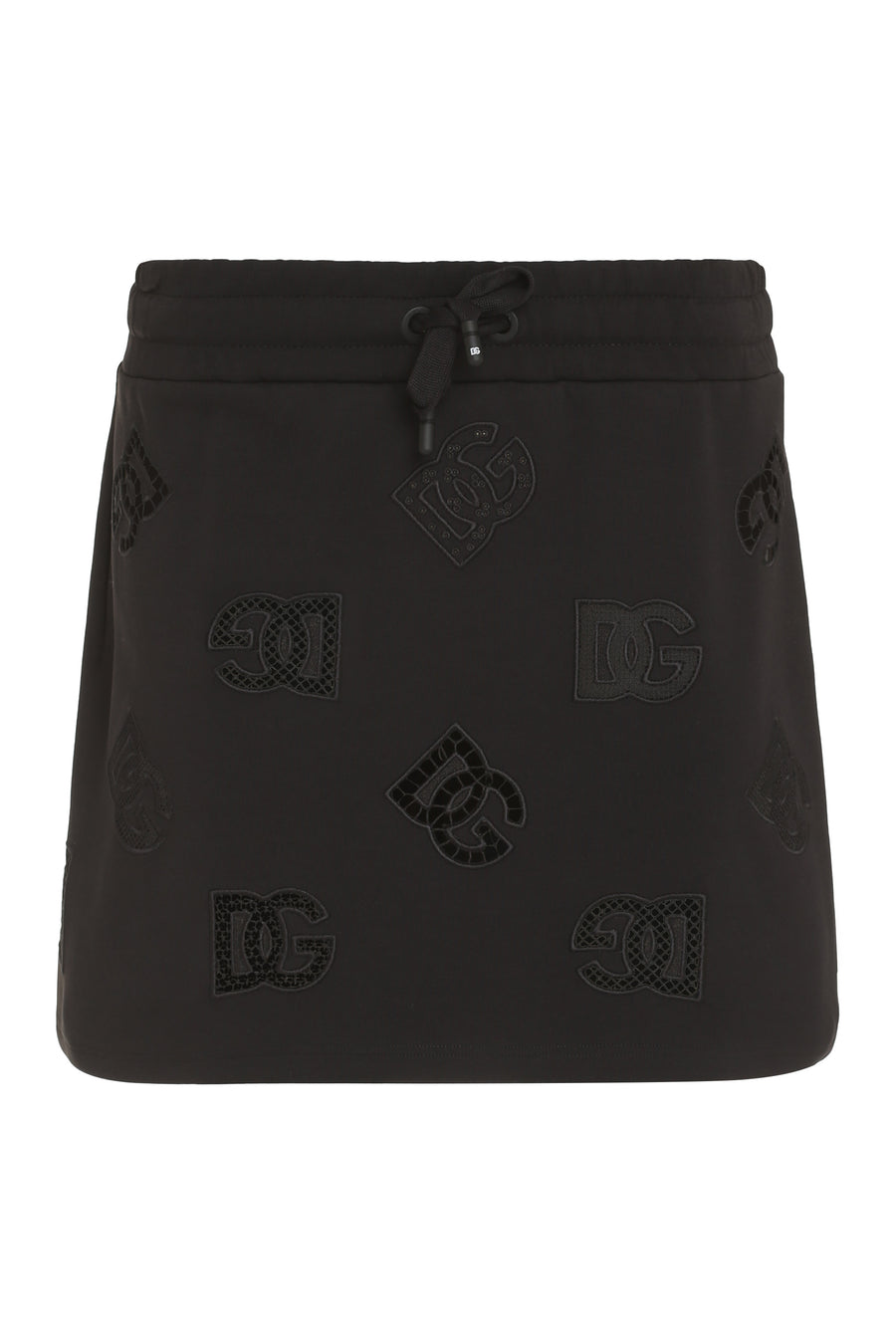 Black Cotton Mini-Skirt Polyester