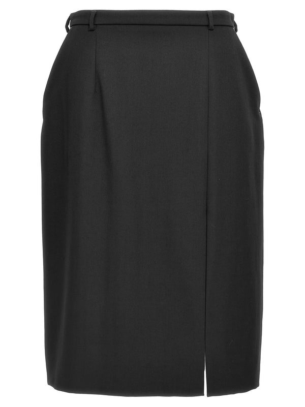 Dolce & Gabbana صوف شق تنورة — أسود
