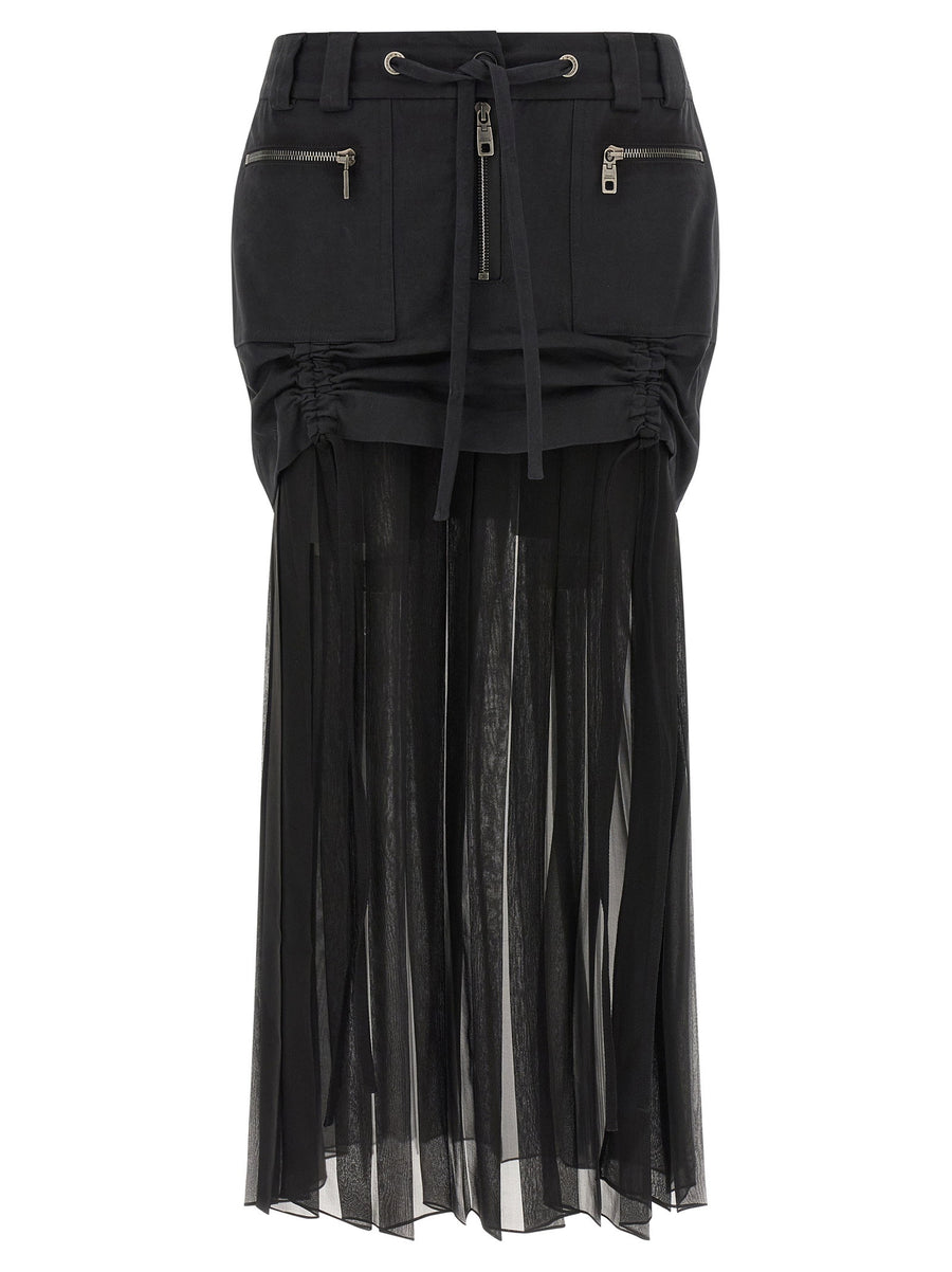 Dolce & Gabbana Twill And Chiffon Skirt