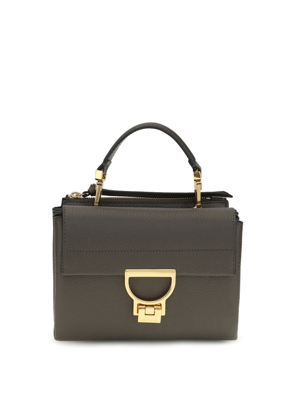Coccinelle 100% calf leather top handle bag in gray