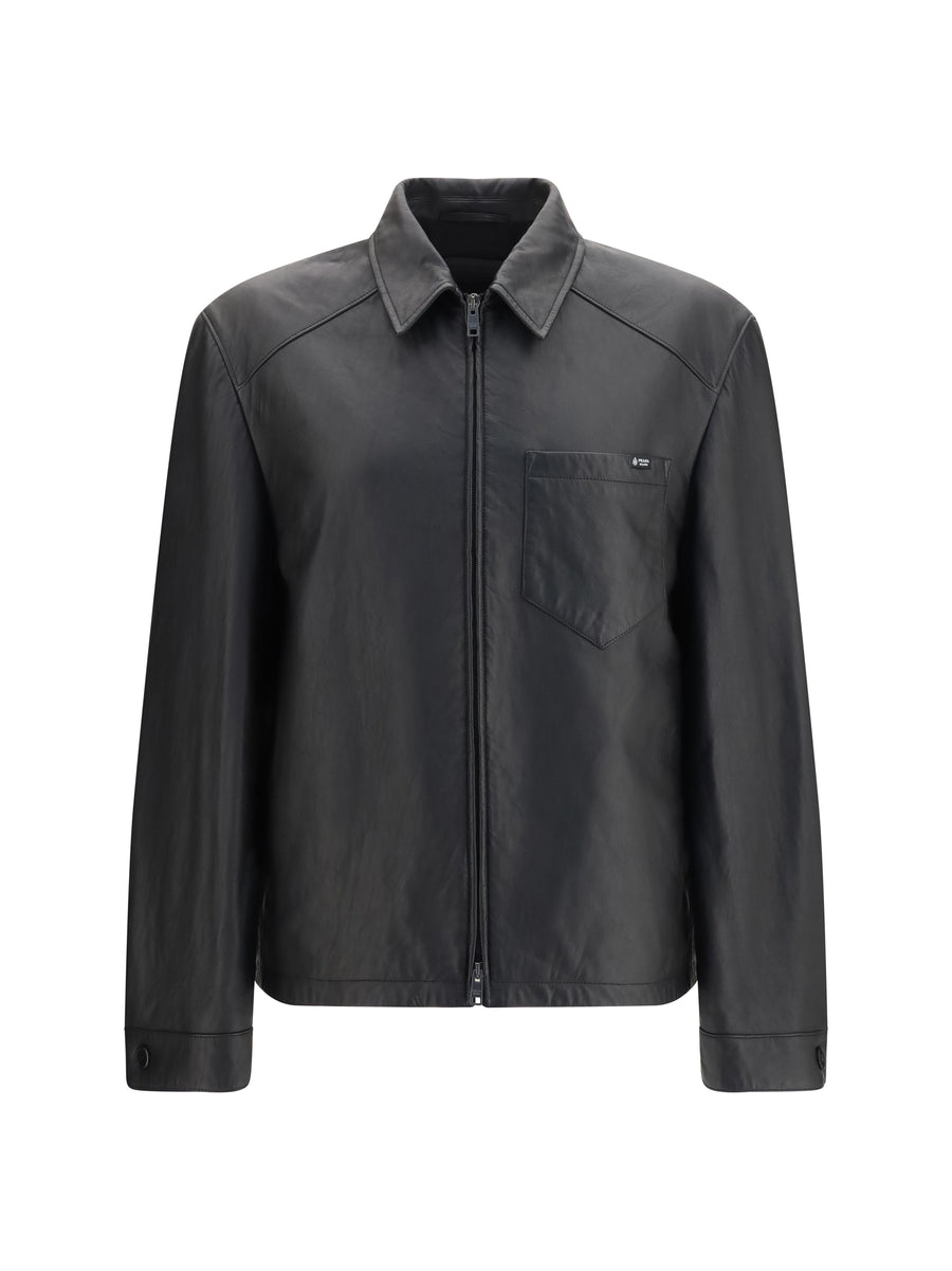 Prada 100% lamb leather jacket in black