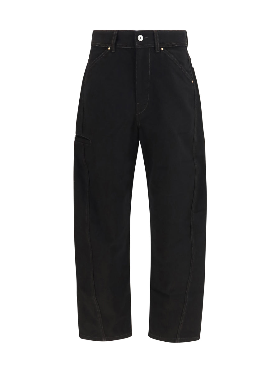 Lemaire 100% Cotton trousers in black