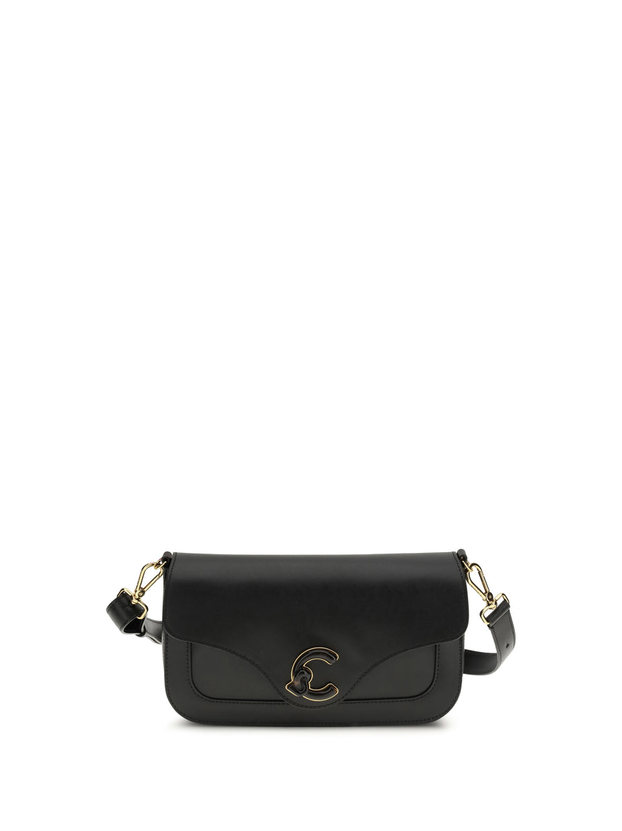 Coccinelle 100% calf leather shoulder bag in black