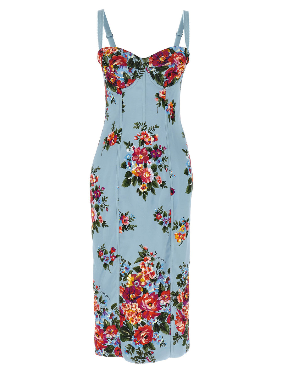 Dolce & Gabbana Mazzo Di Fiori Dress — Light Blue