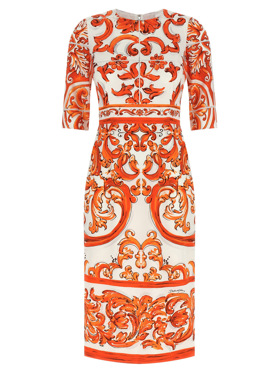 Dolce & Gabbana Maiolica Dress — Orange