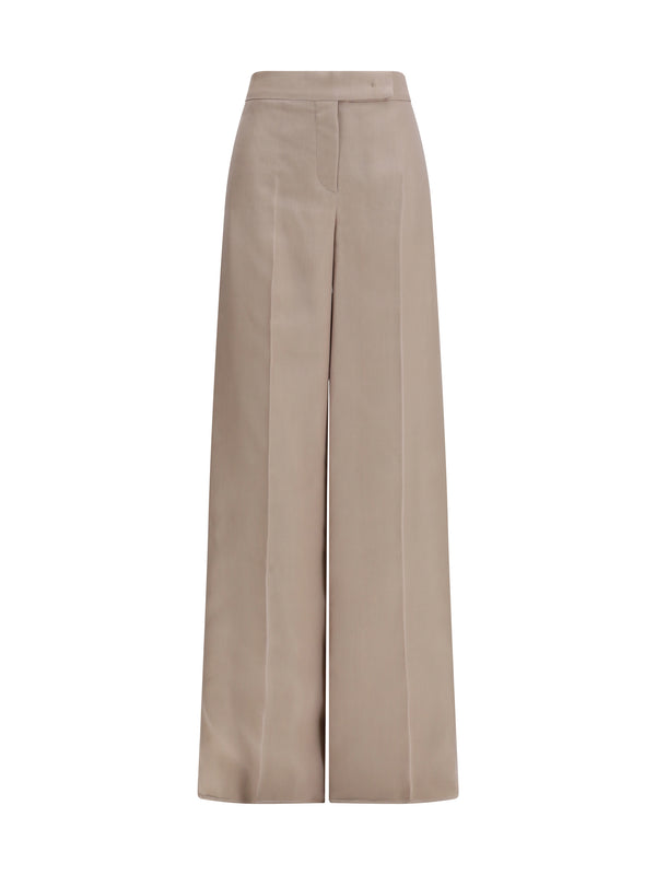 Max Mara 100% Silk trousers in beige