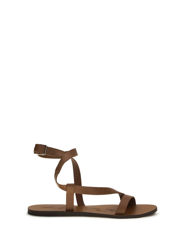 Manebi 100% calf leather Bos taurus sandals in brown