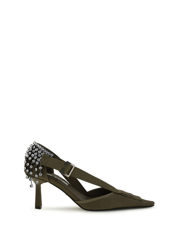 Prada 100% Cotton pump in green