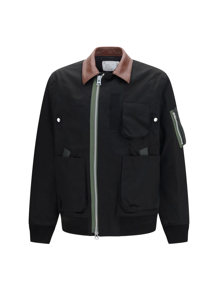Sacai 100% Cotton jacket in black