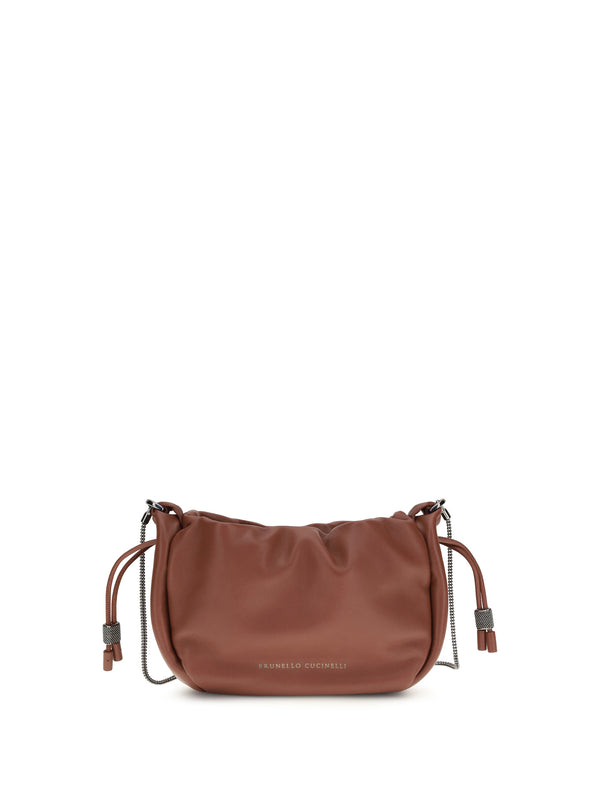 Brunello Cucinelli 100% Calf Leather Bos Taurus shoulder bag in brown