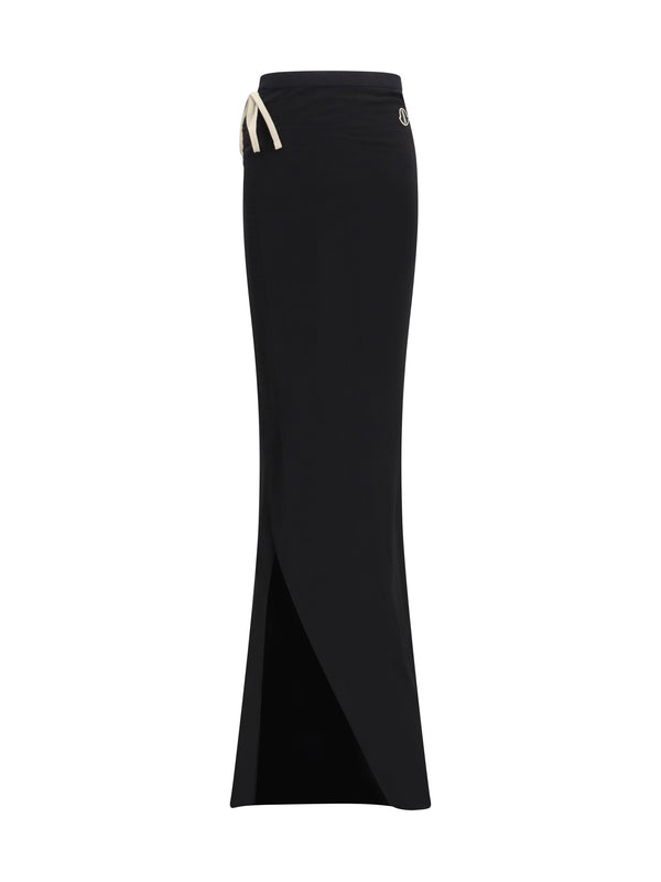 Moncler + Rick Owens 100% Cotton skirt in black