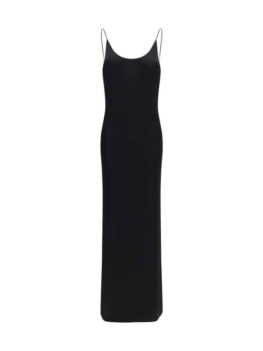 Backless Knit Dress With Cassandre Chain Nero Viscose; Elastane